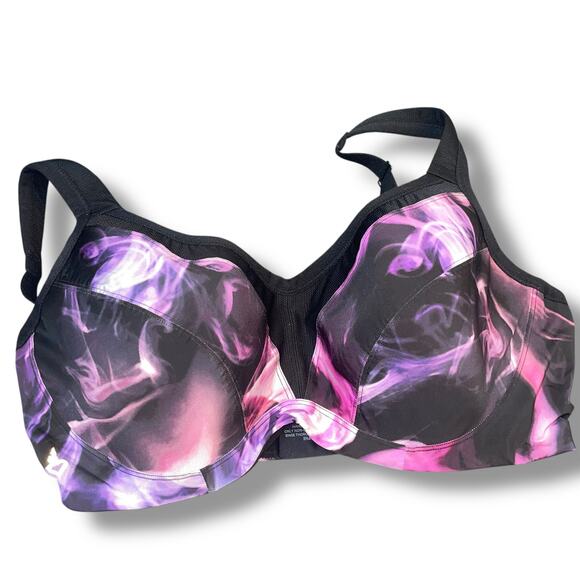 Torrid Active 40DDD Sports Bra 40F Underwire Smoke Print Run High Impact Purple - Picture 13 of 14